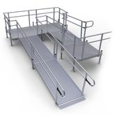 22-44TSB45-I Harmar Elevation 22 Side-Entry U-Shaped Modular Ramp with 4 Top Platform 8 Turning Platform - Installation Included