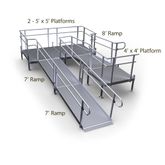 22-44TSB55-I Harmar Elevation 22 Side-Entry U-Shaped Modular Ramp with 4 Top Platform 10 Turning Platform - Installation Included 1