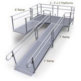 22-55SB-I Harmar Elevation 22 U-Shaped Modular Ramp with 10 Turning Platform - Installation Included 1