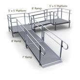 23-552TP Harmar Elevation 23 Side-Entry L-Shaped Modular Ramp with 5 Top Platform 1
