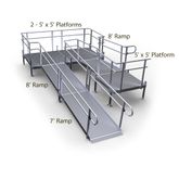 23-55TSB55-I Harmar Elevation 23 Side-Entry U-Shaped Modular Ramp with 5 Top Platform 10 Turning Platform - Installation Included 1