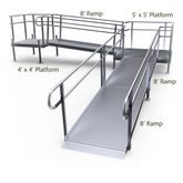 24-44552TP-I Harmar Elevation 24 Side-Entry L-Shaped Modular Ramp with 4 Top Platform - Installation Included 1