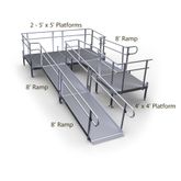 24-44TSB55-I Harmar Elevation 24 Side-Entry U-Shaped Modular Ramp with 4 Top Platform 10 Turning Platform - Installation Included 1