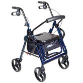 795b Drive Medical Blue Duet Dual Function Transport Wheelchair Rollator
