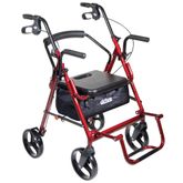 795bu Drive Medical Duet Dual Function Transport Wheelchair Rollator - Burgundy 2
