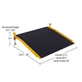 ATR400 26 L x 315 W Silver Spring Aluminum Grit-Coat Threshold Ramp - 400 lb Cap 1