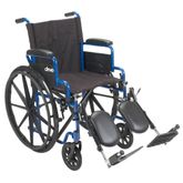 BLS18FBD-ELR Drive Medical Blue Streak Wheelchair with Flip Back Desk Arms and Elevated Legrests