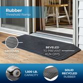 DH-TR-15 15 Rise Silver Spring Rubber Solid Threshold Ramp - 1500 lb Cap EI1