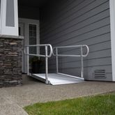 GATEWAY3GTLHR04 4 L x 3 W EZ-ACCESS GATEWAY 3G Aluminum Wheelchair Access Ramp with Two-Line Handrails - 1000 lb Cap 1