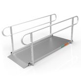 GATEWAY3GTLHR07 7 L x 3 W EZ-ACCESS GATEWAY 3G Aluminum Wheelchair Access Ramp with Two-Line Handrails - 1000 lb Cap