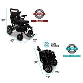 IQ7000AF-LE-MAX-SLV-BLU ComfyGo Majestic 20AH Remote-Controlled Electric Wheelchair wAuto-Fold - Silver FrameBlue Faux Leather 2