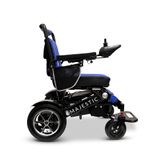 IQ7000LE-BLK-BLU ComfyGo Majestic 12AH Remote-Controlled Electric Wheelchair - Black FrameBlue Faux Leather 6