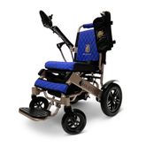 IQ8000LE-BRZ-BLU ComfyGo Majestic 12AH Remote-Controlled Electric Wheelchair with 175 Seat - Bronze FrameBlue Faux Leather 6