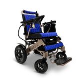 IQ8000PLUS-LE-MAX-BRZ-BLU ComfyGo Majestic 20AH Remote-Controlled Electric Wheelchair with 20 Seat - Bronze FrameBlue Faux Leather