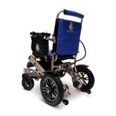 IQ8000PLUS-LE-MAX-BRZ-BLU ComfyGo Majestic 20AH Remote-Controlled Electric Wheelchair with 20 Seat - Bronze FrameBlue Faux Leather 3