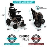 IQ8000PLUS-LE-MAX-BRZ-RED ComfyGo Majestic 20AH Remote-Controlled Electric Wheelchair with 20 Seat - Bronze FrameRed Faux Leather 2