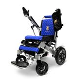 IQ8000PLUS-LE-SLV-BLU ComfyGo Majestic 12AH Remote-Controlled Electric Wheelchair with 20 Seat - Silver FrameBlue Faux Leather 6