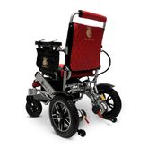 IQ8000PLUS-LE-SLV-RED ComfyGo Majestic 12AH Remote-Controlled Electric Wheelchair with 20 Seat - Silver FrameRed Faux Leather 3