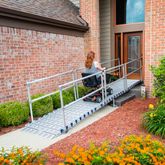 M36-18-2 18 Silver Spring Roll-Tek Modular Ramp Kit with Two Handrails 1