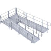 Mod-XP-Ramp-13-HR 13 L PVI Modular XP Aluminum Wheelchair Ramp Section with Handrails 1