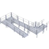Mod-XP-Ramp-17-HR 17 L PVI Modular XP Aluminum Wheelchair Ramp Section with Handrails 1