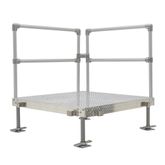 PF1-48HR 4 x 4 Silver Spring Roll-Tek Platform with Handrails for Modular Ramp System