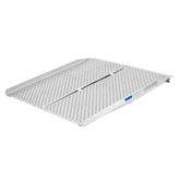 PPSF03 3 L x 30 W Silver Spring UltraLite Single-Fold Punch Plate Wheelchair Ramp - 800 lb Cap