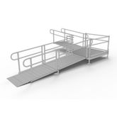 PS16L55T 16 L x 3 W EZ-ACCESS PATHWAY L-Shaped Modular Ramp Kit w5 Turn Platform