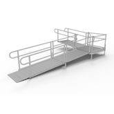 PS18L44T 18 L x 3 W EZ-ACCESS PATHWAY L-Shaped Modular Ramp Kit w4 Turn Platform