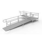 PS18L55T 18 L x 3 W EZ-ACCESS PATHWAY L-Shaped Modular Ramp Kit w5 Turn Platform