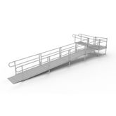 PS30L44T 30 L x 3 W EZ-ACCESS PATHWAY L-Shaped Modular Ramp Kit w4 Turn Platform