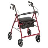 R728RD Drive Medical Rollator with 75 Wheels and Fold-Up Back - Red