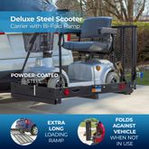 SC500-V3 Silver Spring Deluxe Steel ScooterWheelchair Carrier - 500 lb Cap EI1