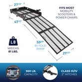 SC500-V3 Silver Spring Deluxe Steel ScooterWheelchair Carrier - 500 lb Cap El2