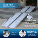 SCG-5 5 L x 29 W Silver Spring Aluminum Single-Fold Anti-Skid Wheelchair Ramp - 600 lb Cap EI1