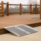 SCGPLUS-3 3 L x 29 W Silver Spring Aluminum Single-Fold Grit-Coat Wheelchair Ramp - 600 lb Cap 1