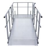 SSFKIT44-12 12 L Silver Spring Folding Aluminum Wheelchair Access Ramp with Handrails 4 Platform 8