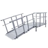 SSFKIT44-6 6 L Silver Spring Folding Aluminum Wheelchair Access Ramp with Handrails 4 Platform