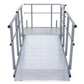 SSFKIT44-7 7 L Silver Spring Folding Aluminum Wheelchair Access Ramp with Handrails 4 Platform 8