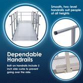 SSFKIT44-8 8 L Silver Spring Folding Aluminum Wheelchair Access Ramp with Handrails 4 Platform 4