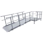 SSFKIT55-10 10 L Silver Spring Folding Aluminum Wheelchair Access Ramp with Handrails 5 Platform