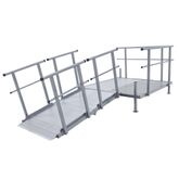 SSFKIT55-6 6 L Silver Spring Folding Aluminum Wheelchair Access Ramp with Handrails 5 Platform