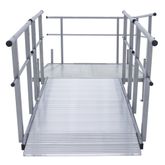 SSFKIT55-6 6 L Silver Spring Folding Aluminum Wheelchair Access Ramp with Handrails 5 Platform 8