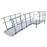 SSFKIT55-7 7 L Silver Spring Folding Aluminum Wheelchair Access Ramp with Handrails 5 Platform