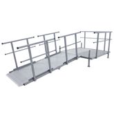 SSFKIT55-8 8 L Silver Spring Folding Aluminum Wheelchair Access Ramp with Handrails 5 Platform