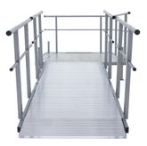 SSFKIT55-8 8 L Silver Spring Folding Aluminum Wheelchair Access Ramp with Handrails 5 Platform 8