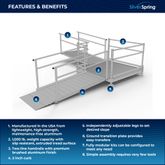 SSS12L55T Silver Spring Clearway 12 L-Shaped Modular Ramp with 5 Turn Platform 1
