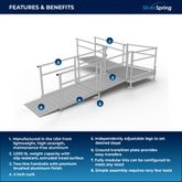 SSS14L44T Silver Spring Clearway 14 L-Shaped Modular Ramp with 4 Turn Platform 1