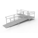 SSS16L44T Silver Spring Clearway 16 L-Shaped Modular Ramp with 4 Turn Platform