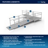 SSS17L55T Silver Spring Clearway 17 L-Shaped Modular Ramp with 5 Turn Platform 1